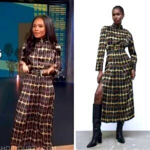 Zara Printed long Dress  bloggers favourite pattern print. Size small